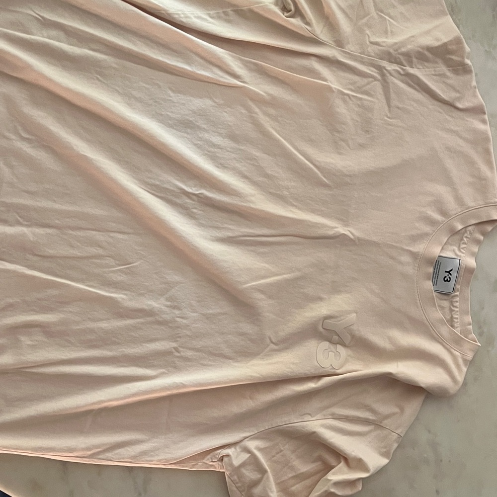 Y-3 Men's Light Cream Short Sleeve Tee